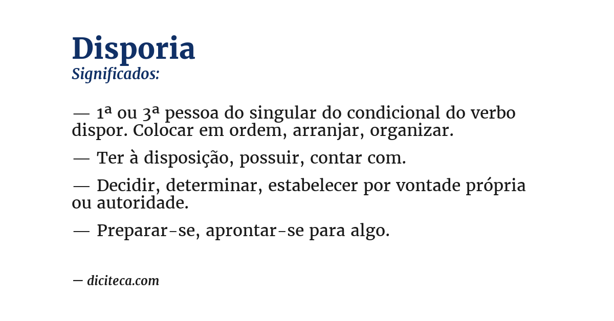 Significado de disporia