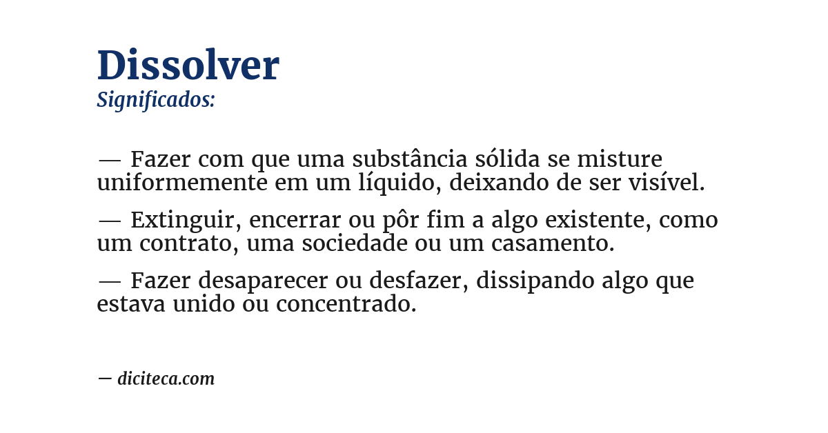Significado de dissolver