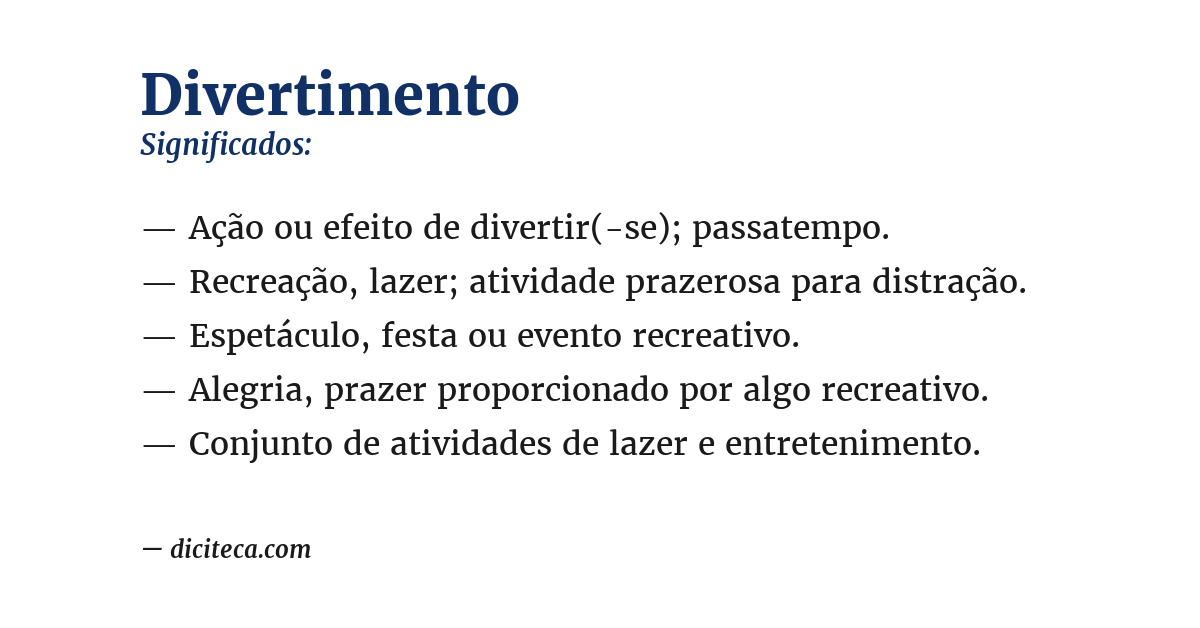 Significado de divertimento