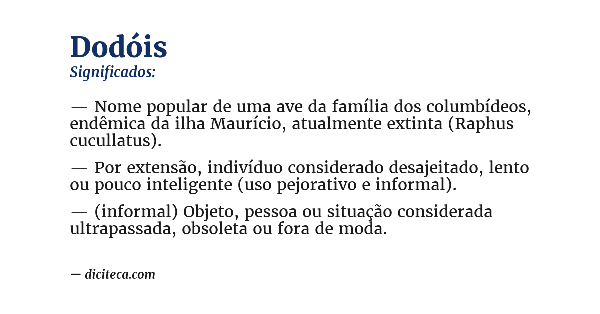 Significado de dodóis