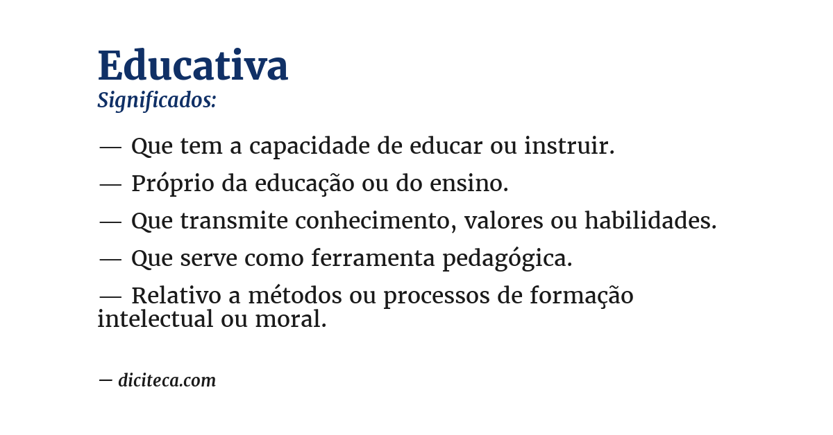 Significado de educativa
