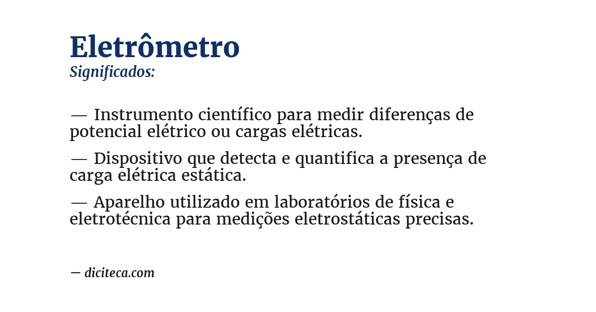 Significado de eletrômetro