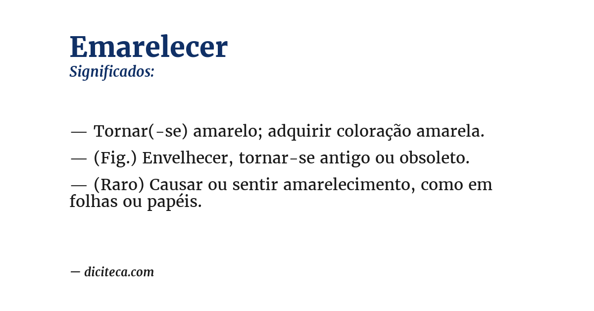 Significado de emarelecer