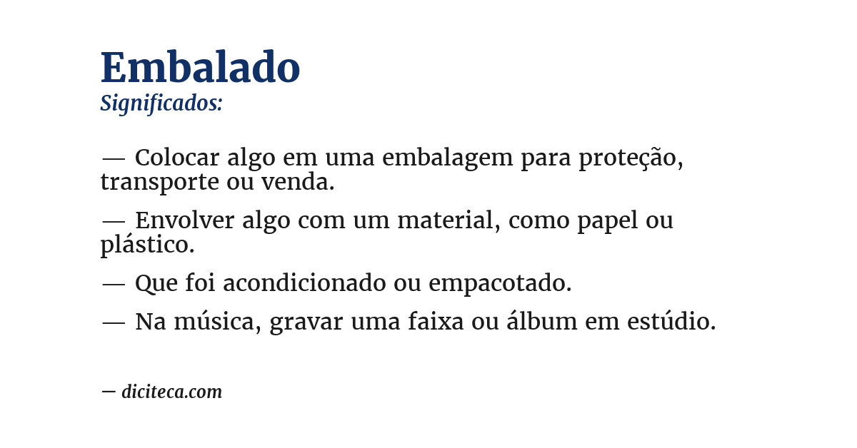 Significado de embalado