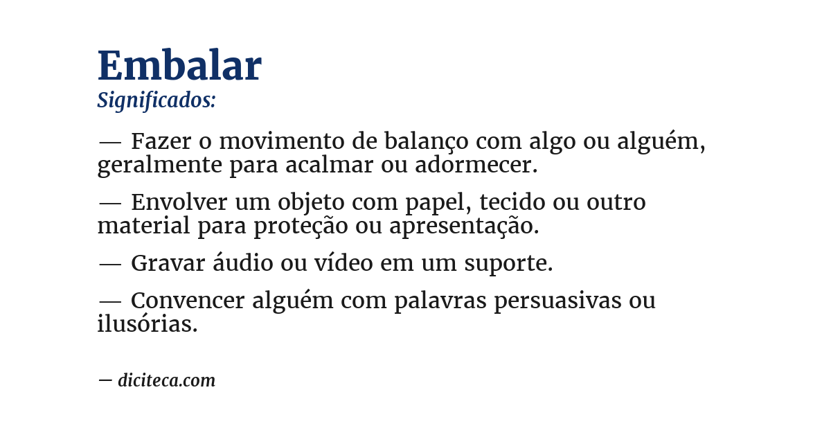 Significado de embalar