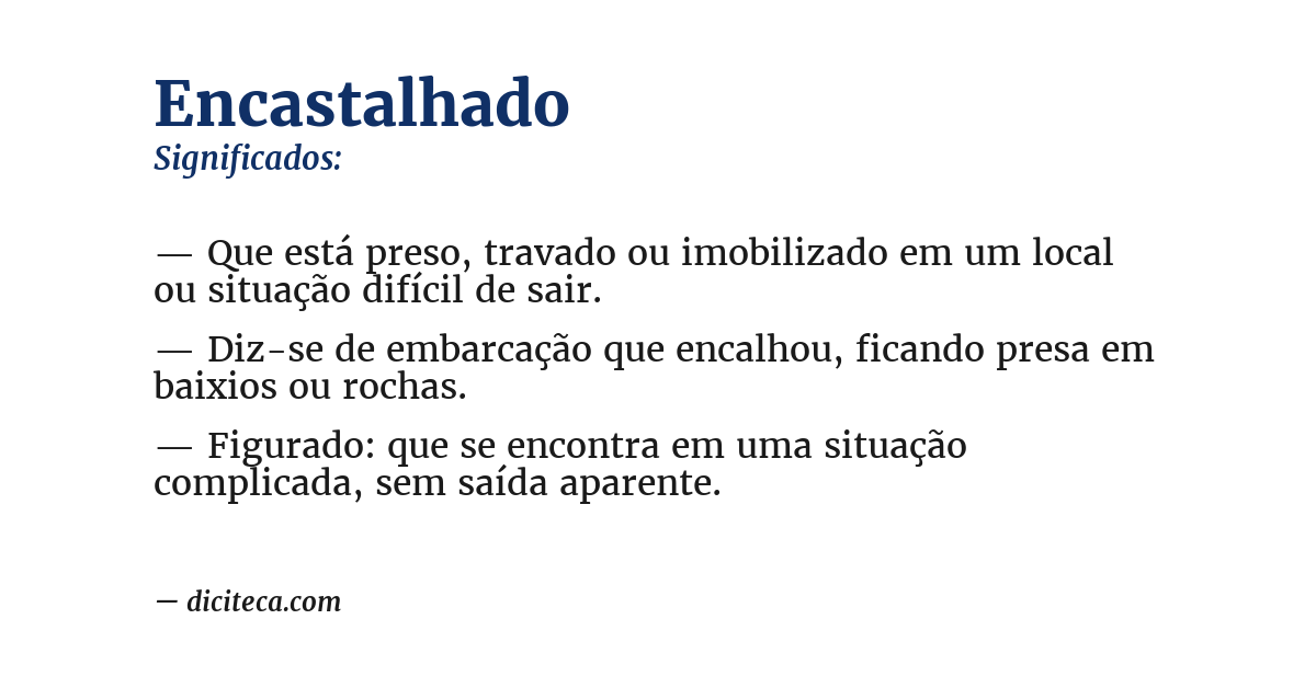 Significado de encastalhado