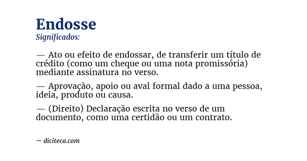 Significado de endosse