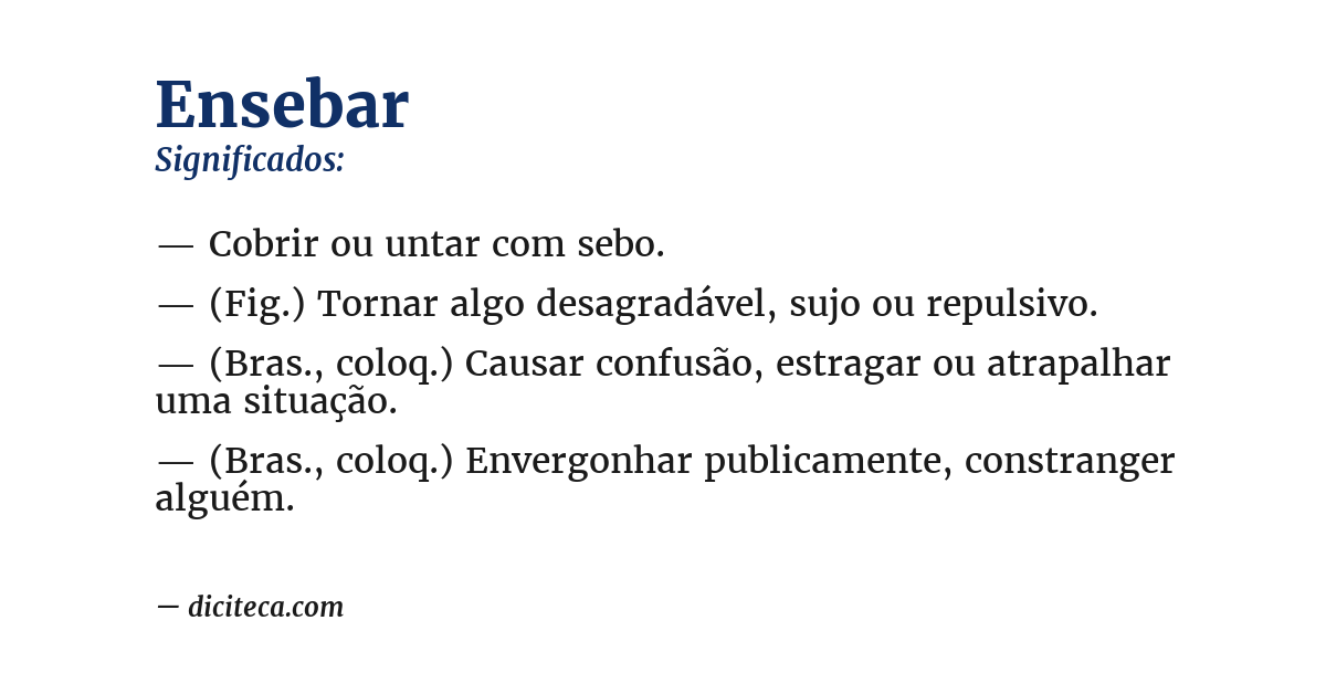 Significado de ensebar