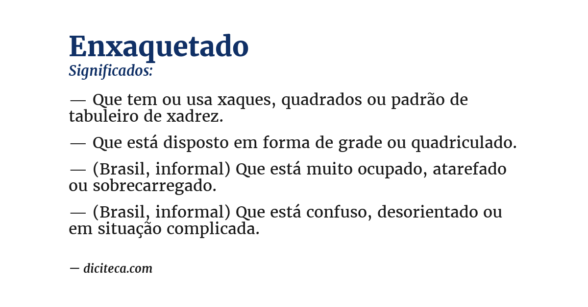 Significado de enxaquetado