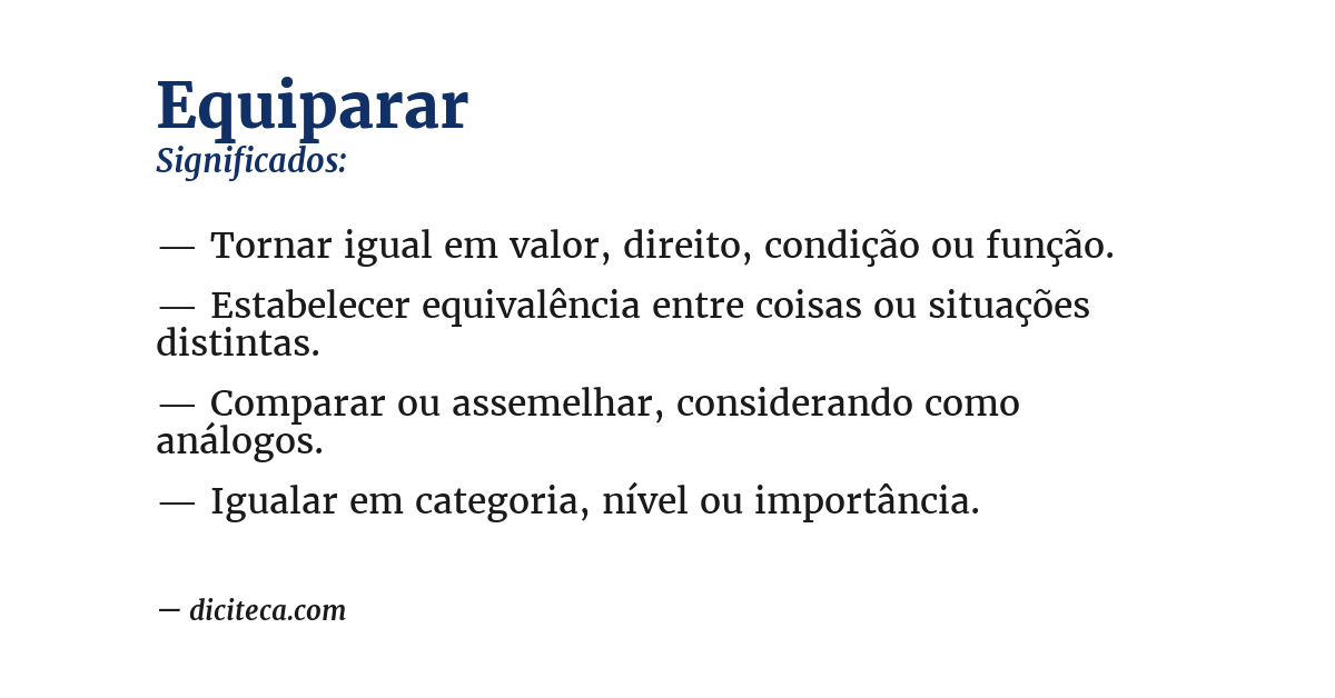 Significado de equiparar