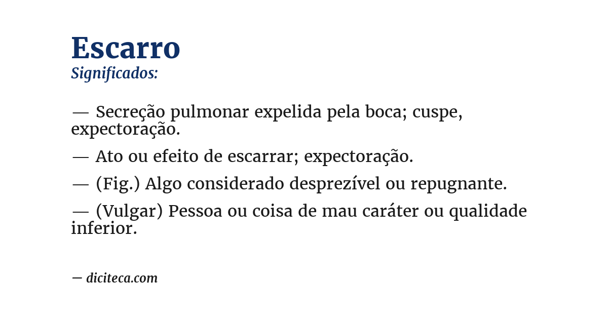 Significado de escarro