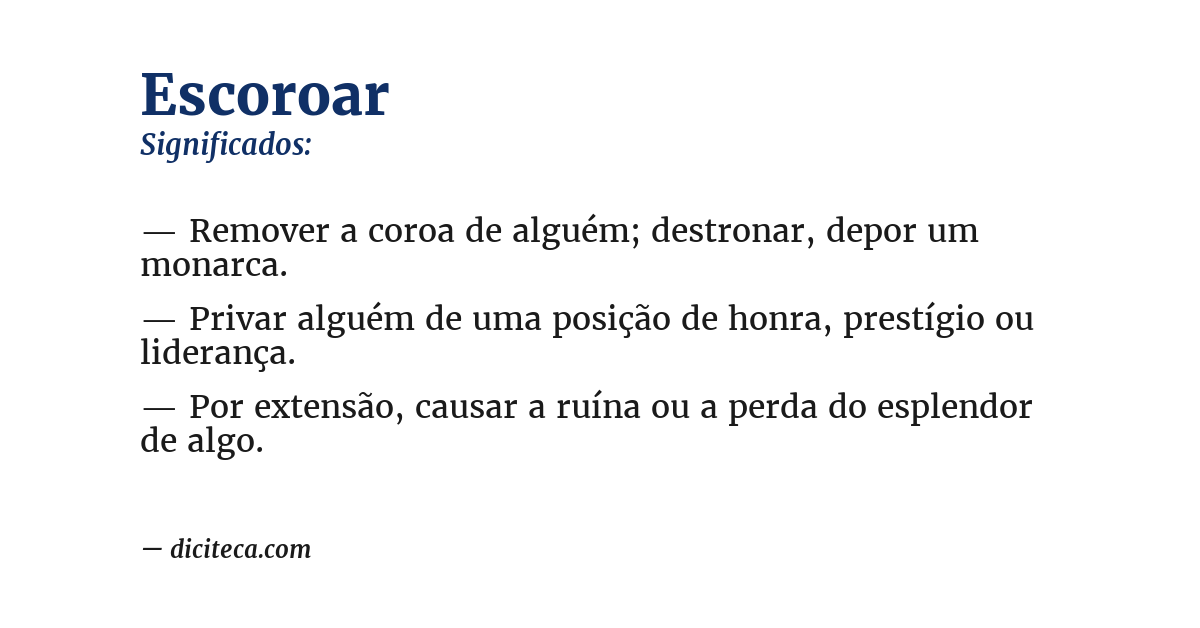 Significado de escoroar