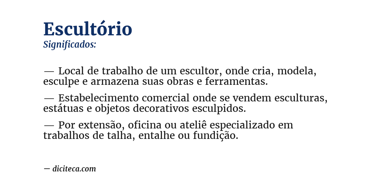 Significado de escultório