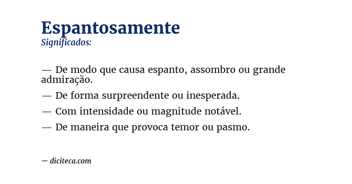 Significado de espantosamente