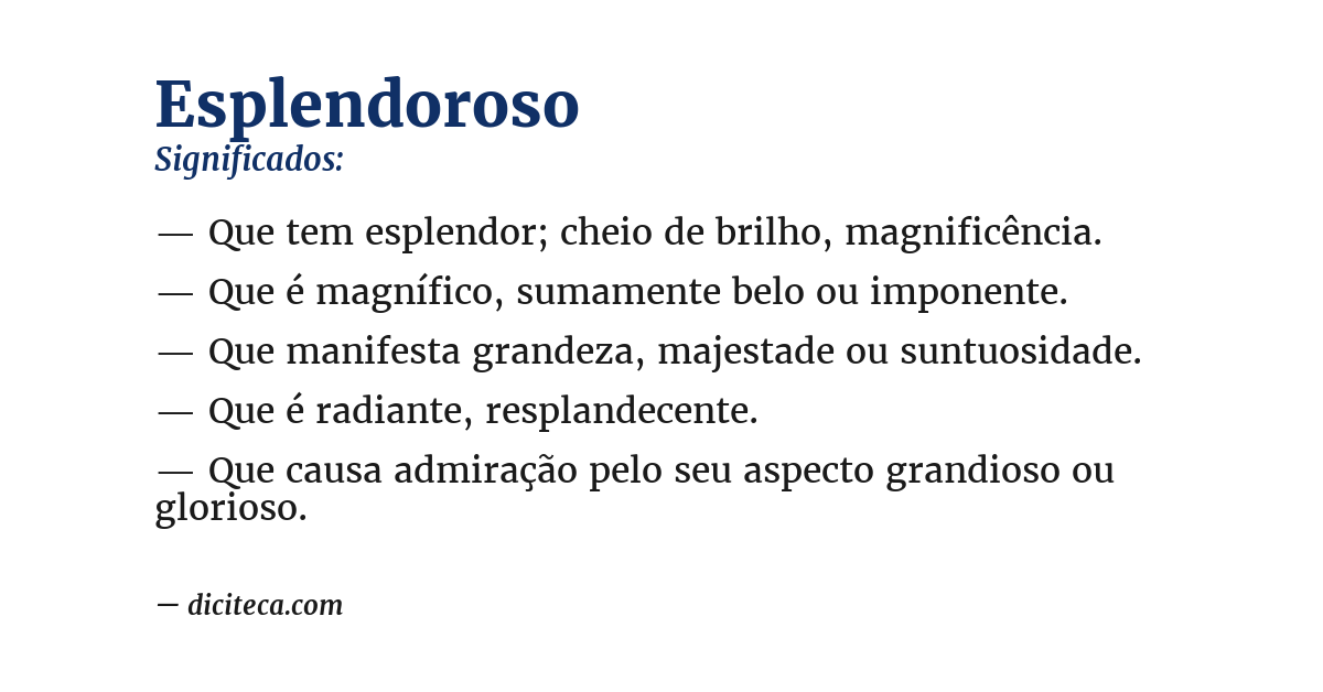 Significado de esplendoroso