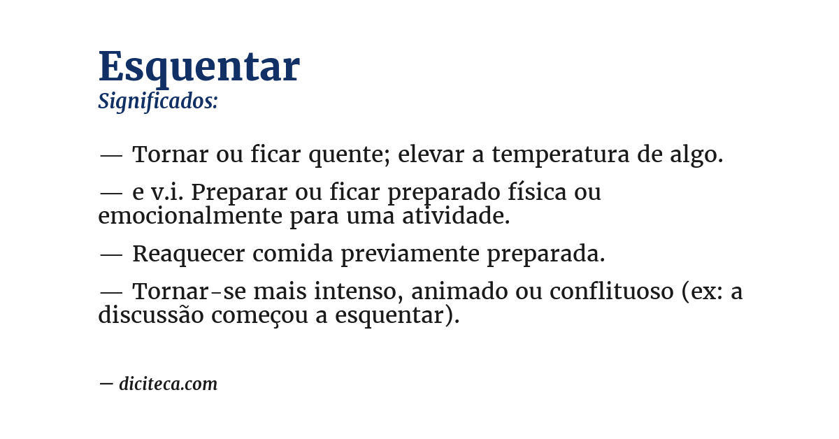 Significado de esquentar