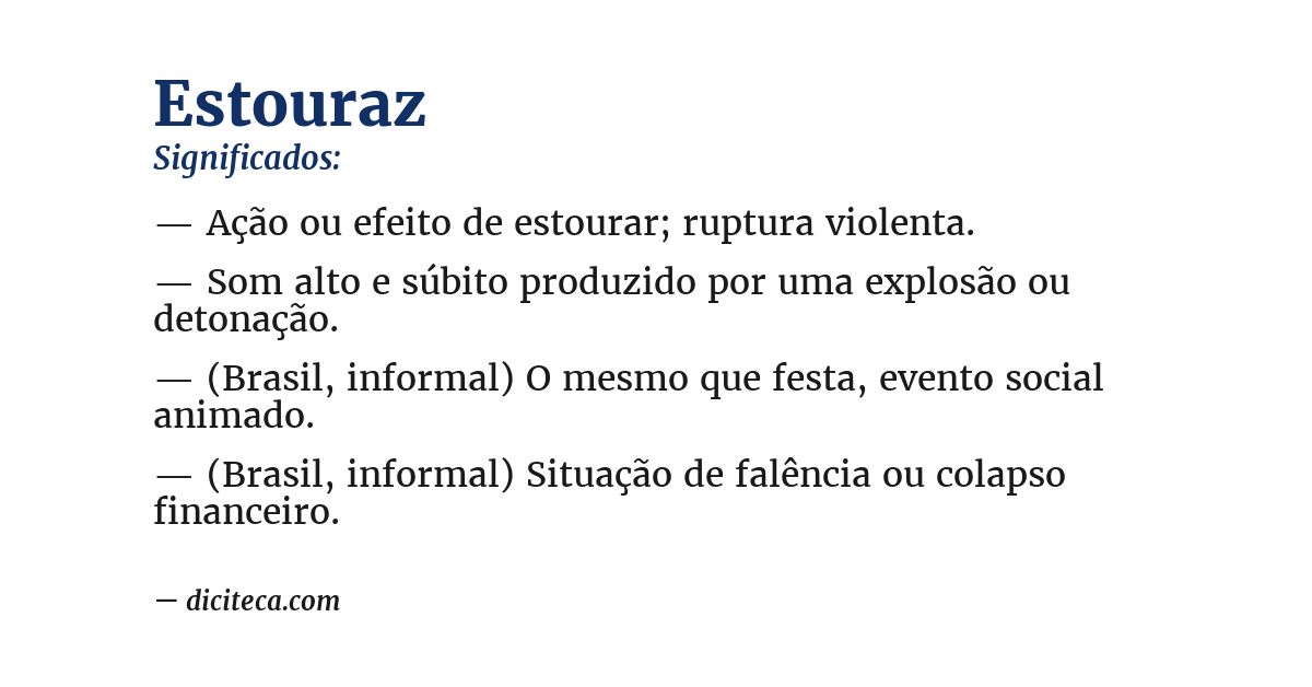 Significado de estouraz