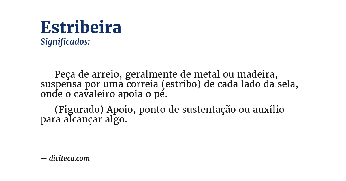 Significado de estribeira