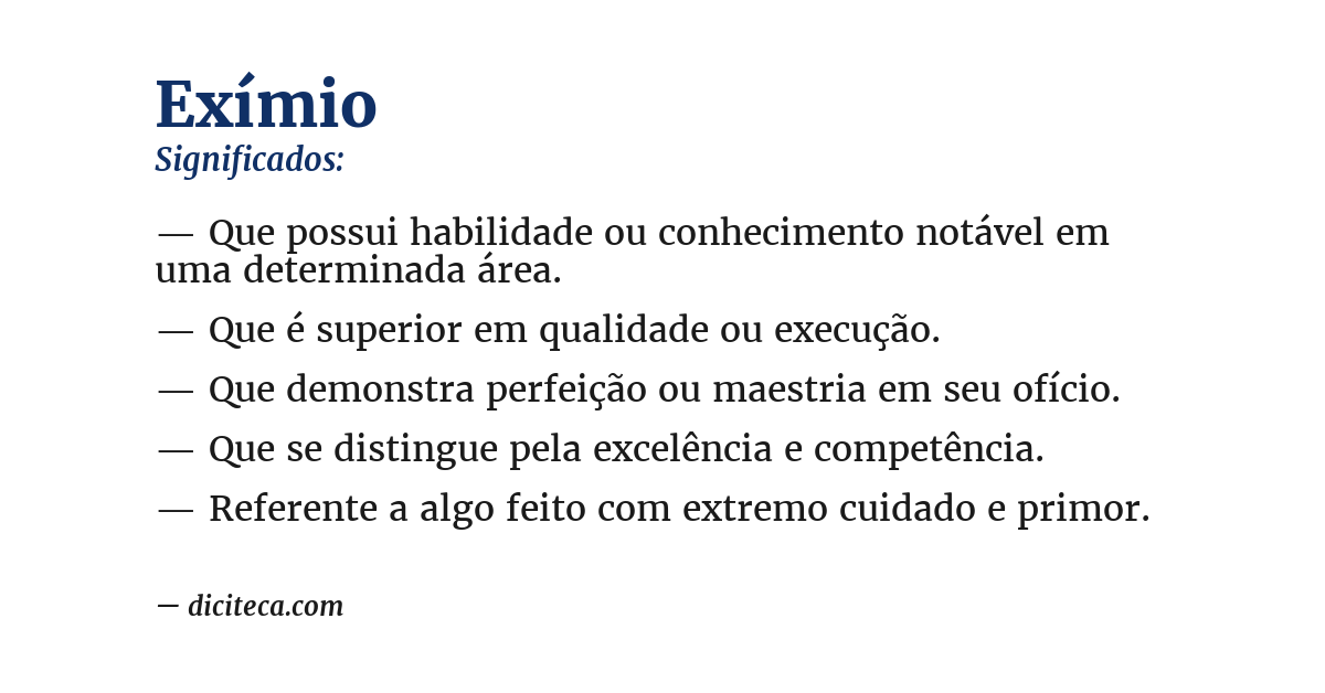 Significado de exímio