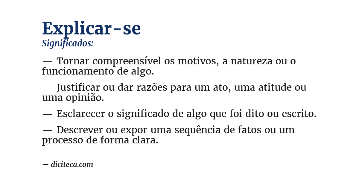 Significado de explicar-se