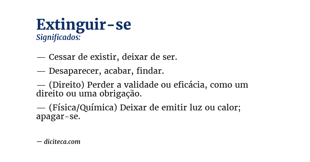 Significado de extinguir-se
