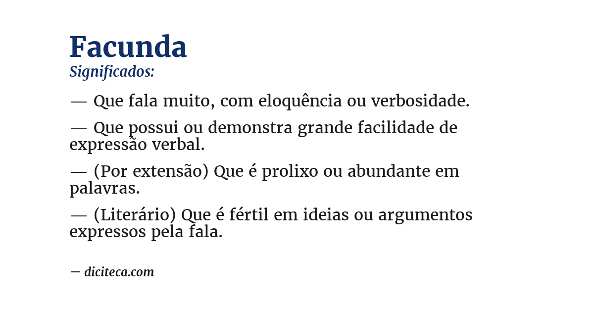 Significado de facunda