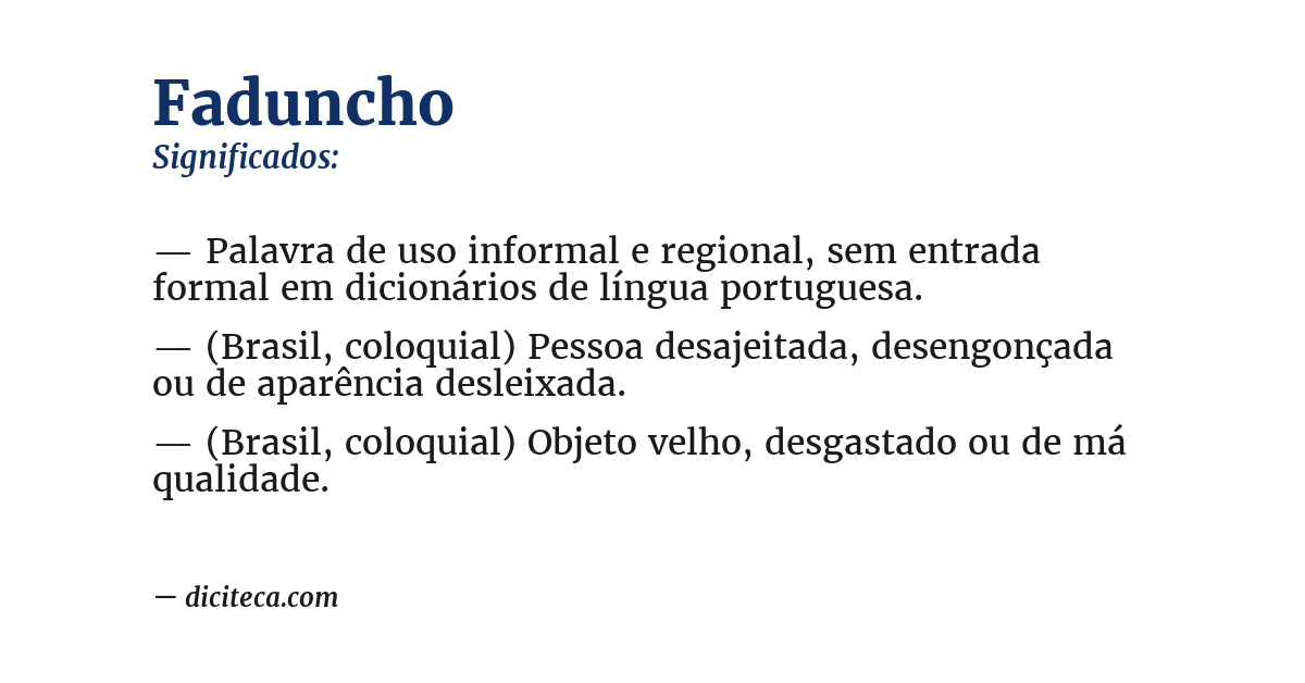Significado de faduncho