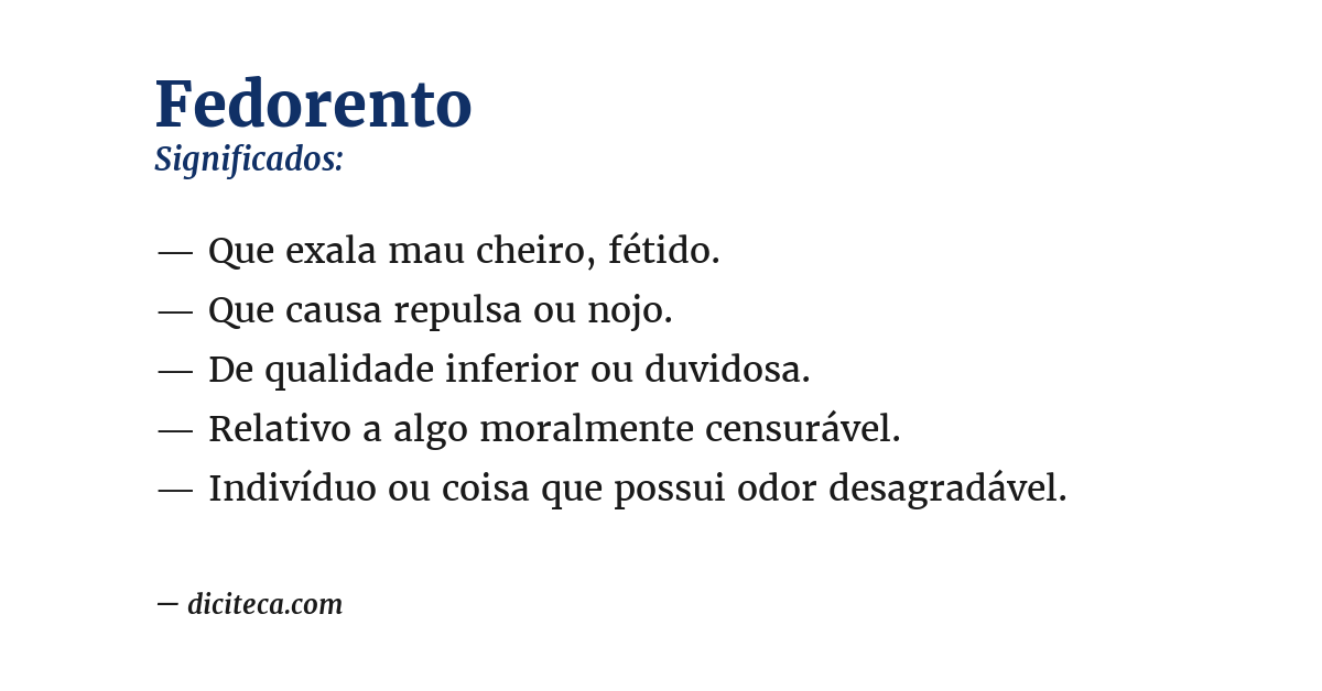 Significado de fedorento