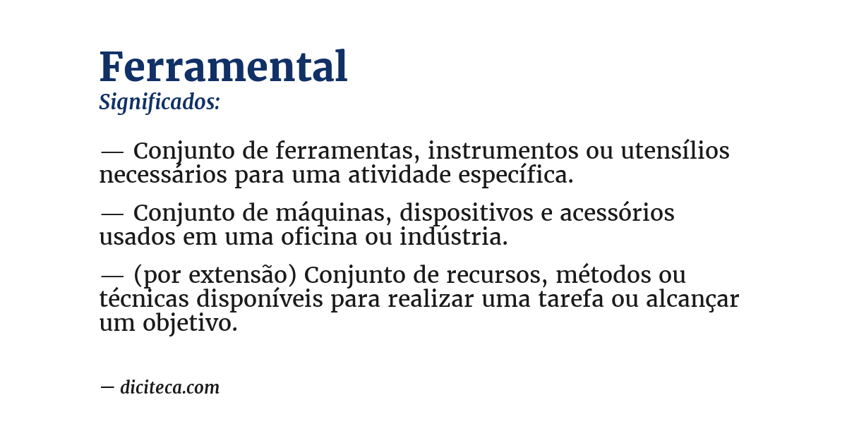 Significado de ferramental