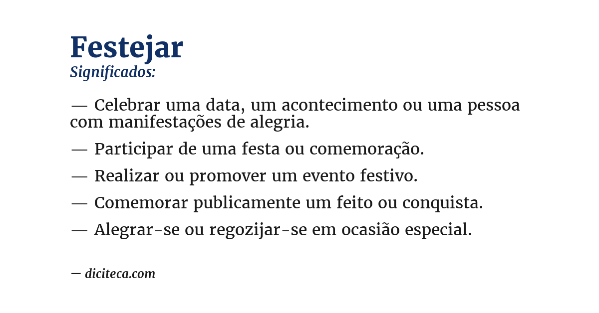 Significado de festejar