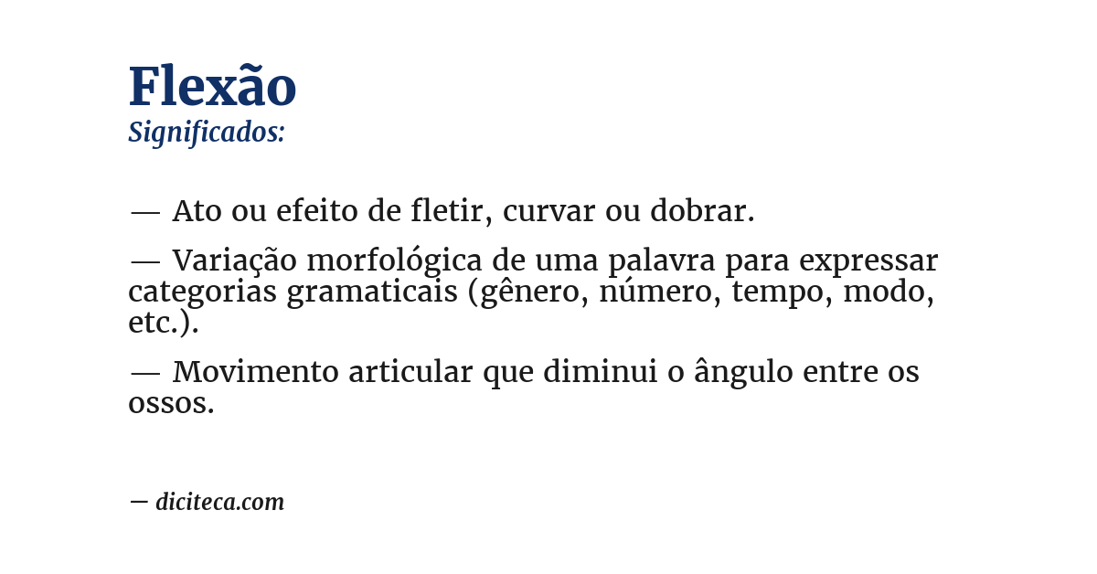 Significado de flexão