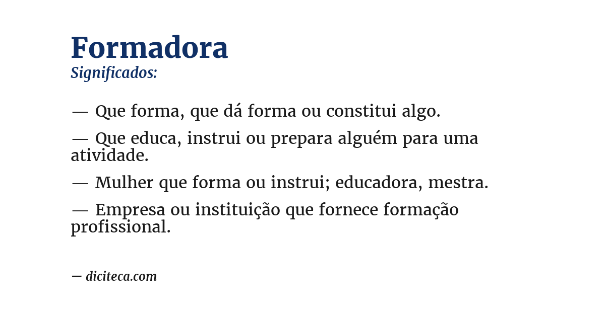 Significado de formadora