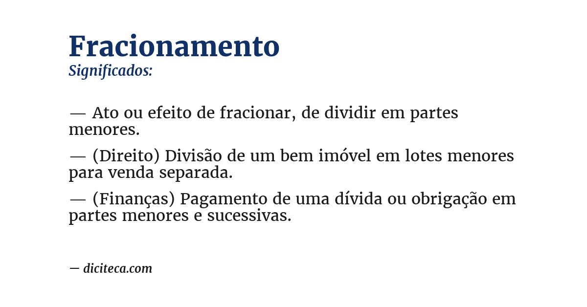 Significado de fracionamento