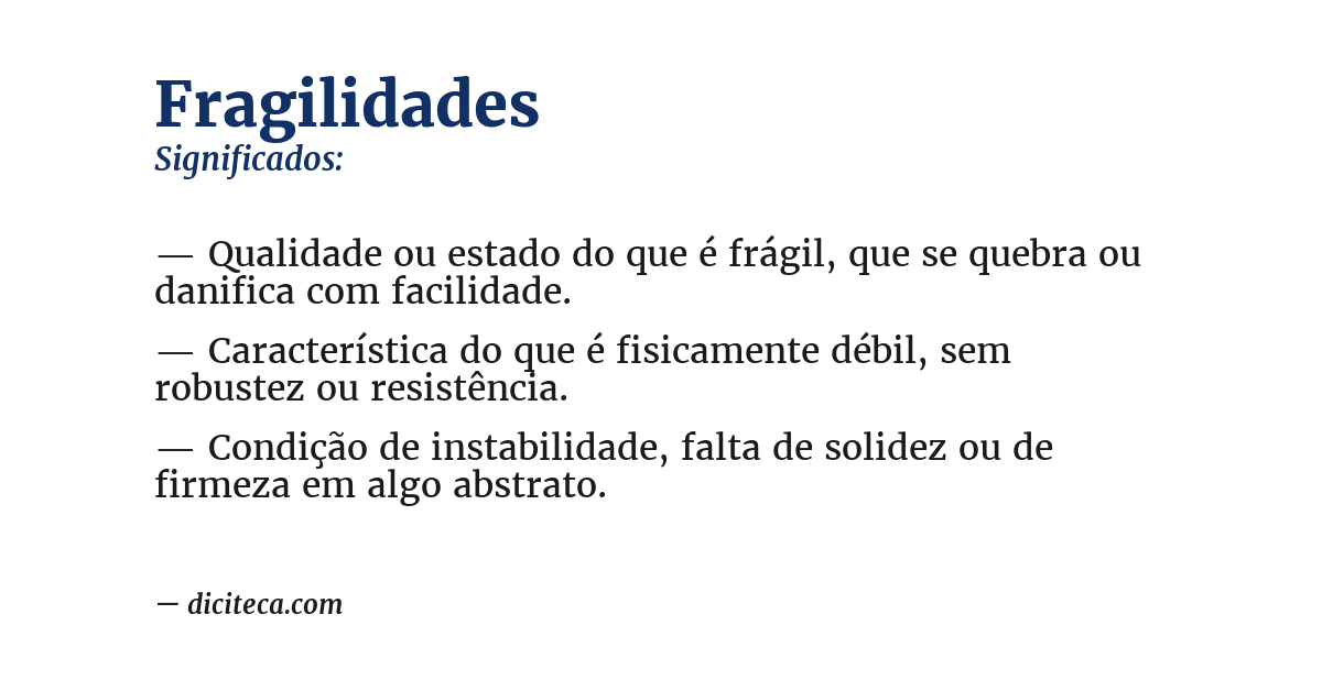 Significado de fragilidades