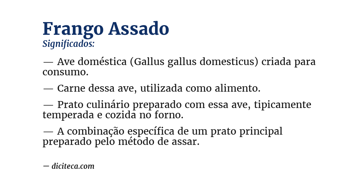 Significado de frango assado