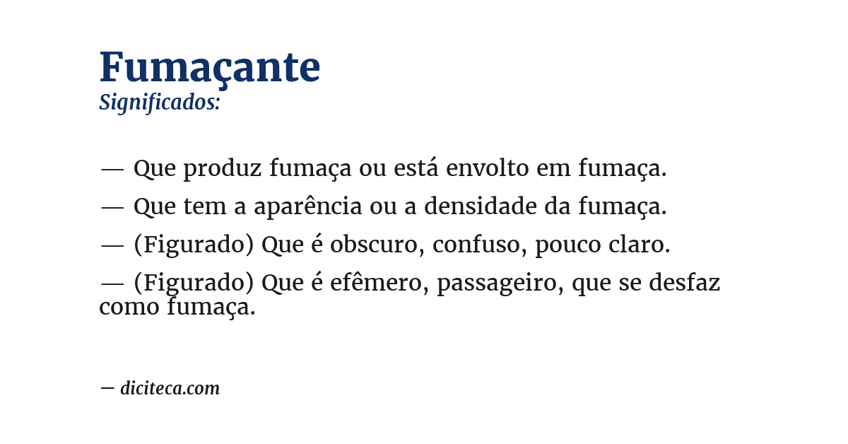 Significado de fumaçante