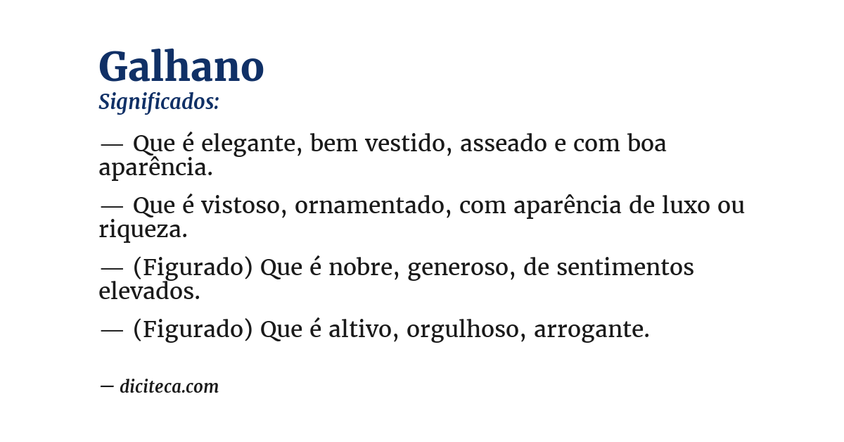 Significado de galhano
