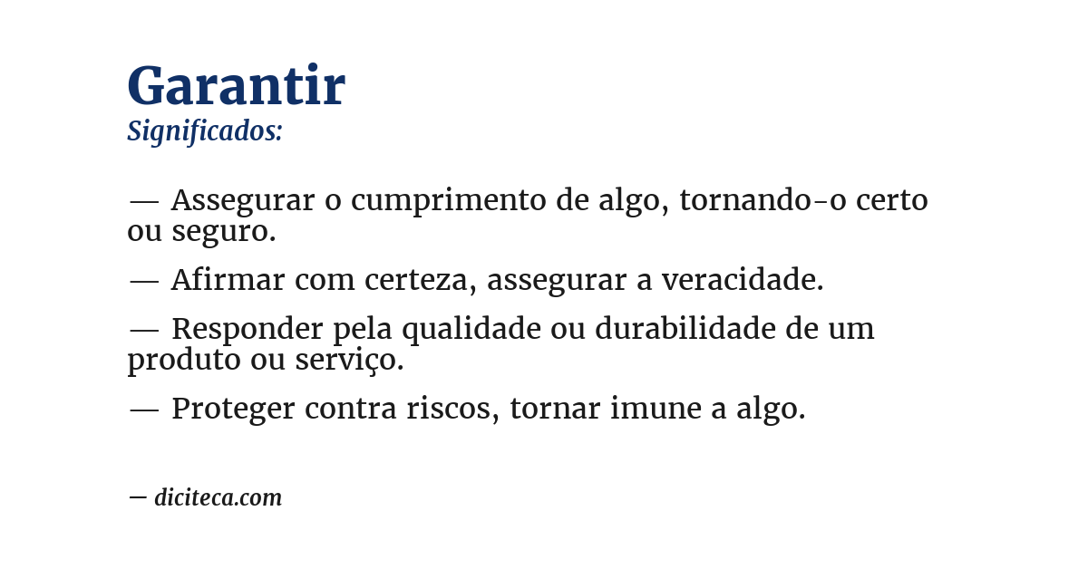 Significado de garantir