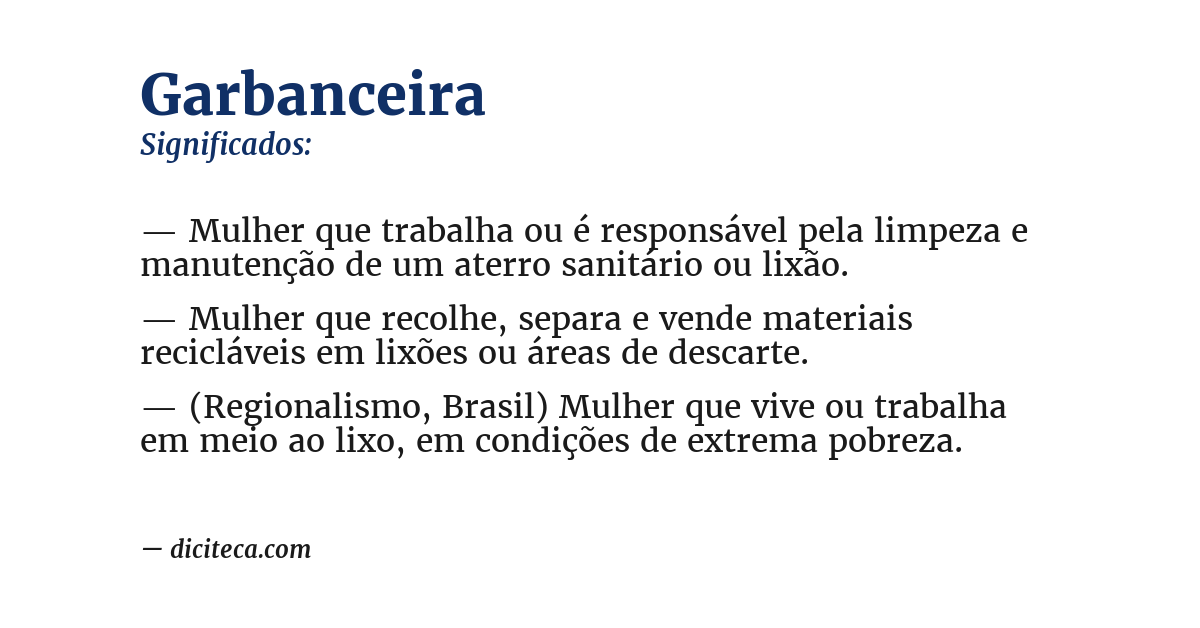 Significado de garbanceira
