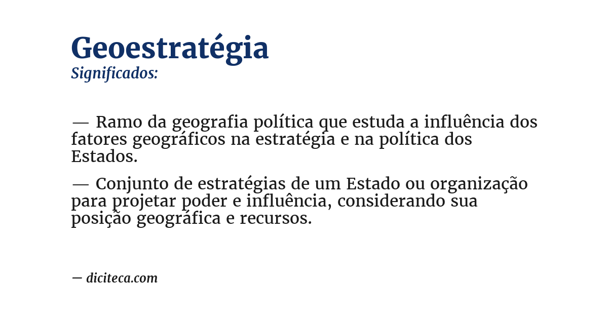 Significado de geoestratégia