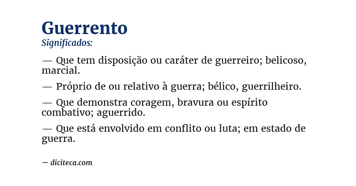 Significado de guerrento