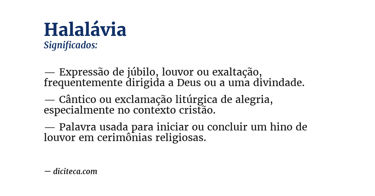 Significado de halalávia