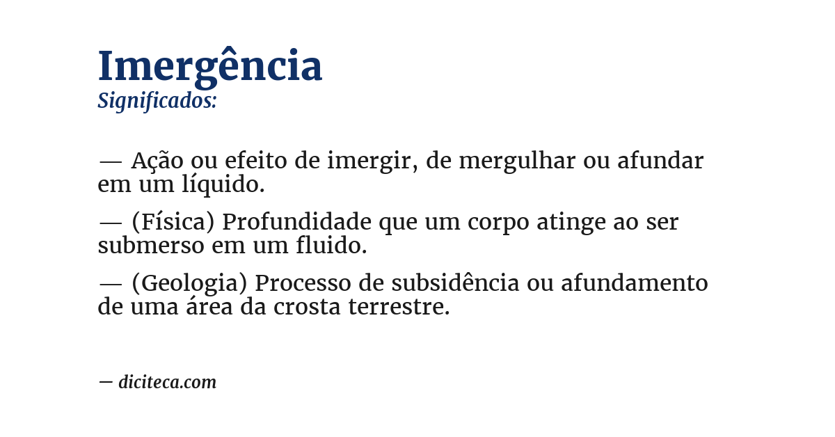 Significado de imergência
