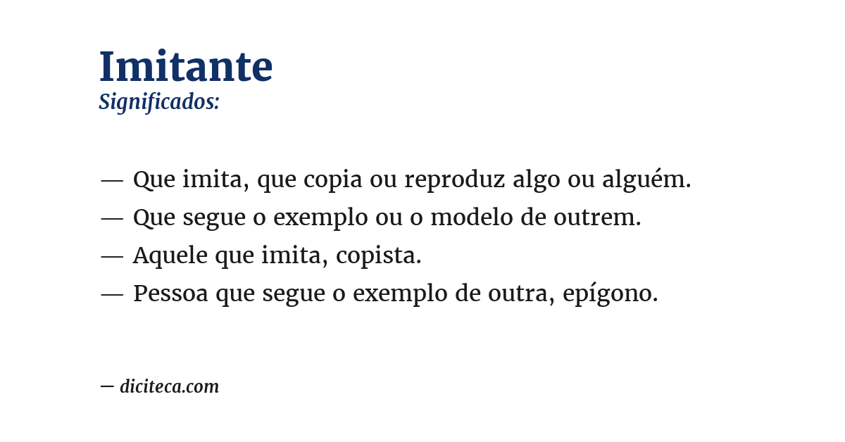 Significado de imitante