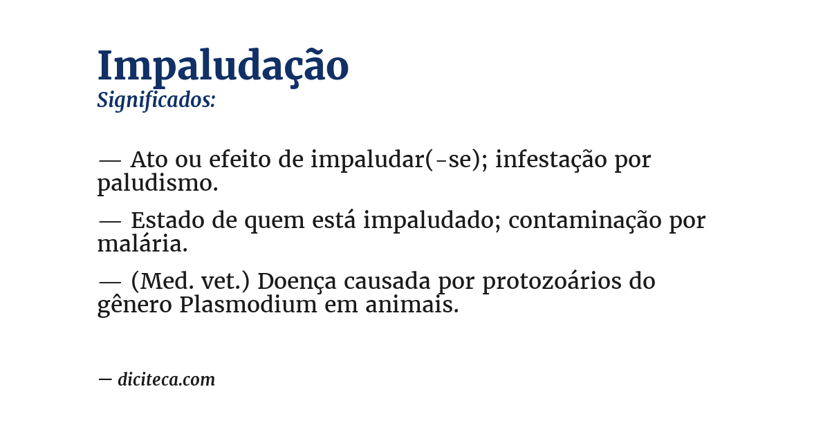 Significado de impaludação