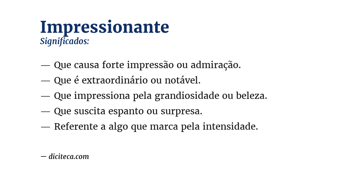Significado de impressionante