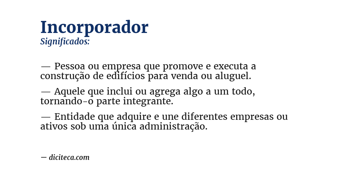 Significado de incorporador