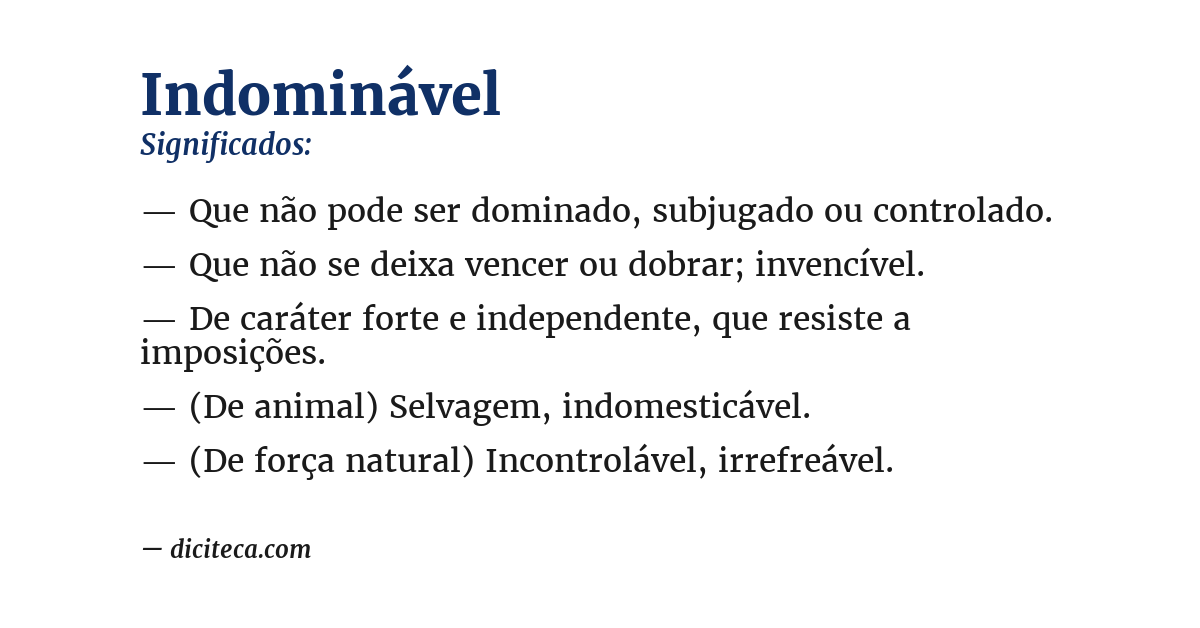 Significado de indominável