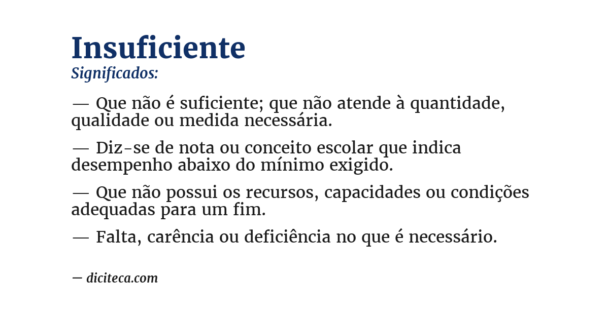 Significado de insuficiente