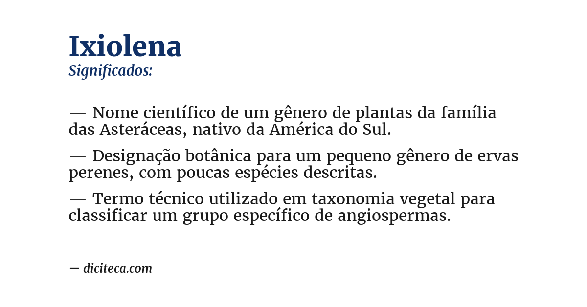 Significado de ixiolena